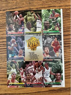 Vintage 1994-95 Fleer Ultra Basketball Uncut Promo Sheet