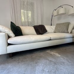 Like New! West Elm Harmony Sofa/Couch, Down Blend - Performance Yarn Linen - 104" Color: Alabaster