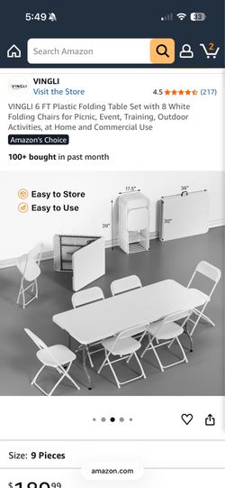 Folding table & 6 chairs