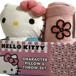 Hello Kitty Pillow And Throw Set 