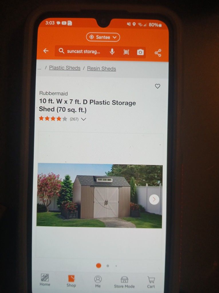 Rubbermaid 10ft W ×7 Ft Storage Shed