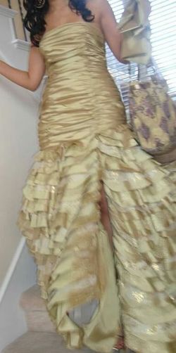 Gown size 12, dress show is smaller.