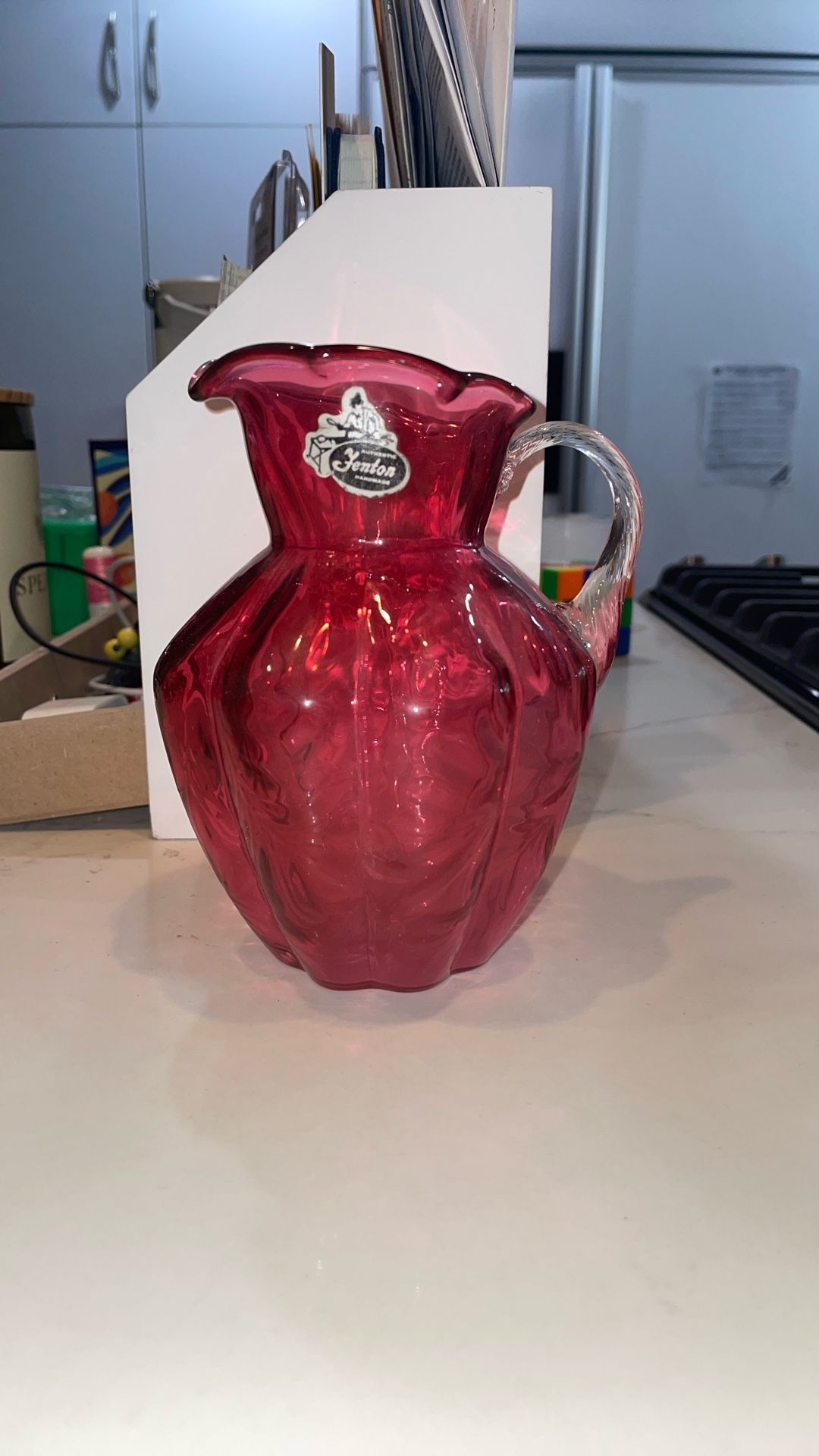 Vintage Handmade Authentic Fenton Pitcher