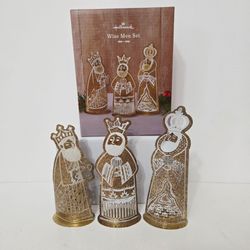 Hallmark Wise Men 3 Pc Set 7"H - Pierced Metal Gold/Bronze Color