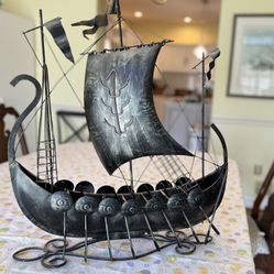 Large Metal Viking Ship