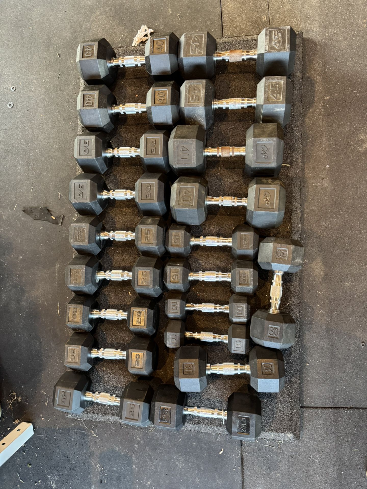 Dumbbells Set Rubber $1 Per Pound