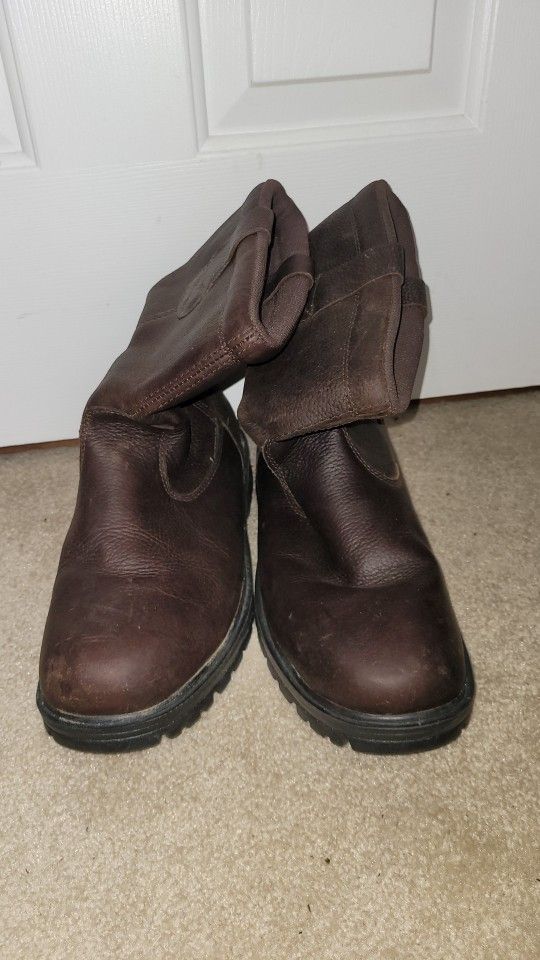 survivors western wellington work boots size 12 leather brown