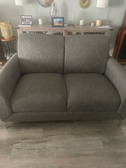Gray Fabric Loveseat