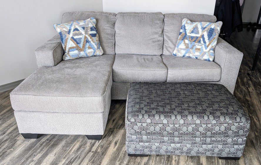 Sofa/Couch Chaise & Ottoman 