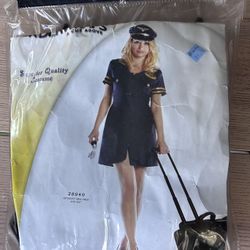 Woman First Class Pilot Halloween Costume Size Small