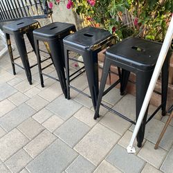 4 Metal Stools 