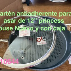 Sartén  Para Asar Con Antiadherente De 12” 👉 princess house todo nuevo y con caja 📦