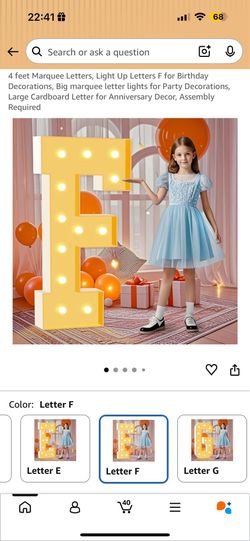 3-4 ft Party letters with lights