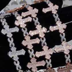 MOISSANITE DIAMOND INFINITY CROSS BRACELE