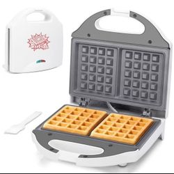 2-Slice Mini Waffle Maker – Non-Stick Ceramic Coating (750W)