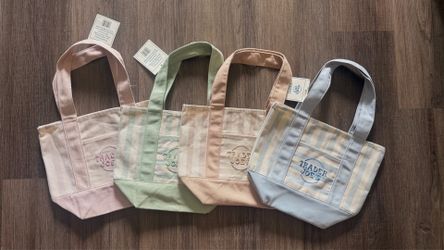 Trader Joe’s Striped Mini Canvas Tote Bags