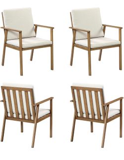 Assembled New Outdoor Patio Dining Chair Set of 4 Never-Rust Outdoor Aluminum Patio Chairs