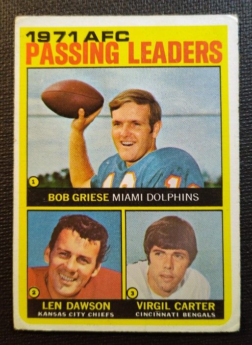 1972 Topps Baseball Card #3 Bob Griese