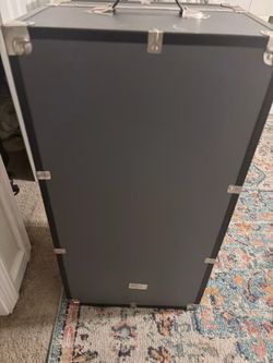 Large Slate Grey Storage Trunk / Footlocker Chest