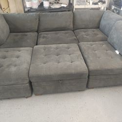 Tisdale Modular 6 Piece Sectional Dark Grey 