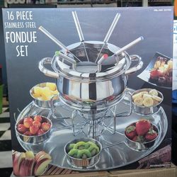 Fondue set for chocolate or cheese dip