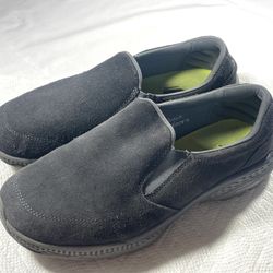 Skechers Go Walk Outdoor Leather Suede Slip On Sneakers Shoes Footwear Grey 10