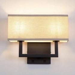 Linen Fabric Wall Sconce Indoor Bedside Lamp Light with On Off Switch