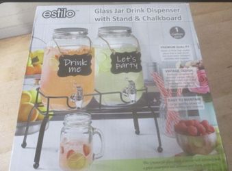 Chalkboard Double Drink Beverage Dispenser 