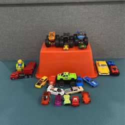 Large Assorted Toy Vehicle Set - Cars, Trucks, and Monster Trucks