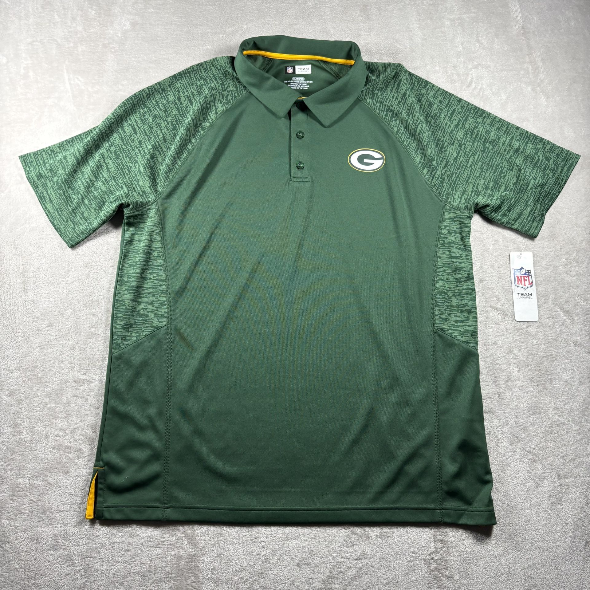 NFL Green Bay Packers Men's XL Striped Victory Polo Shirt Team Apparel NWT #8F