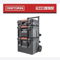 CRAFTSMAN TradeStack System Tower Plastic Wheels Lockable Tool Box - Red - 22"