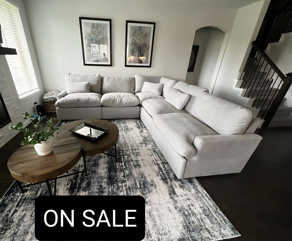Gray Cloud Modular Sectional Couch Sofa