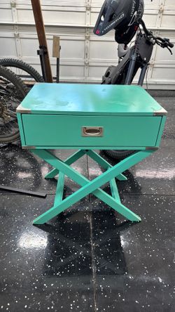 Teal Accent Nightstand / Side Table