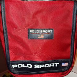 Vintage Polo Sport MESSENGER Bag by Ralph Lauren Red 
