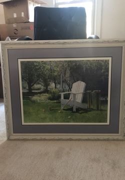 35 x 29” double matted picture. Custom frame, detail frame