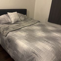  Gray Queen Bed Frame Like New 