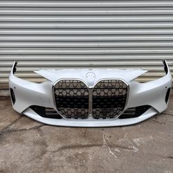 BMW 430i Front Bumper Assembly Complete Oem White 2021-2024 Grille