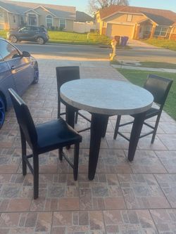 Marble Table with 3 Chairs