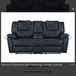 Black Reclining Sofa Set