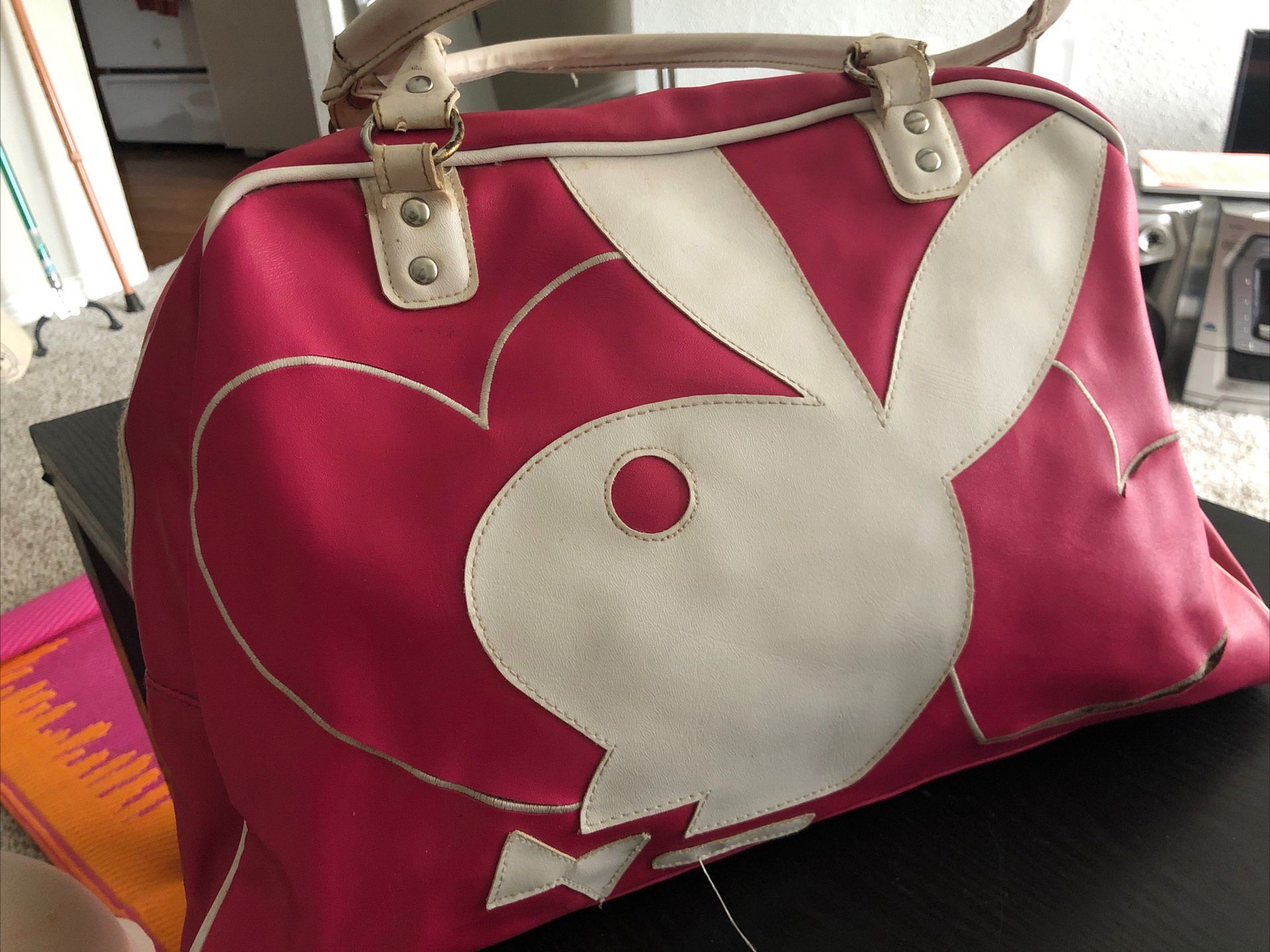 Collectible Playboy Bunny Vtg 90's Duffel Bag Shoulder Tote Hot Pink
