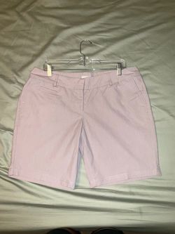 Women's Gray Striped Chino Shorts size 14