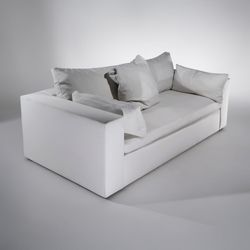 Contemporary Feather-Fill Lounge Sofa – Deep 44” Seat