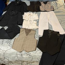 12 Pieces Boys 3-4T Dress Clothes Suit Coats Vest Pants Shirt