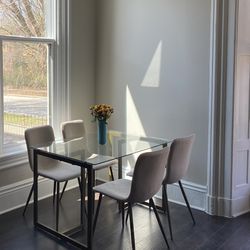 Glass Dining Table With Four Chairs