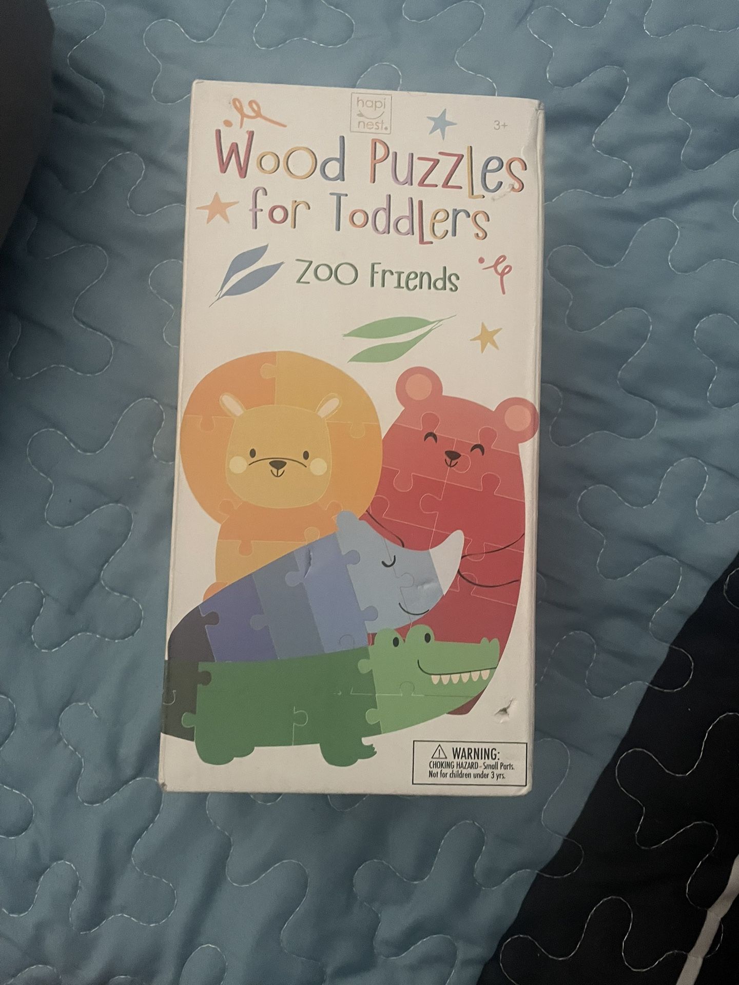 Toddler 4 Puzzle Set featuring Zoo Animals with numbered pieces