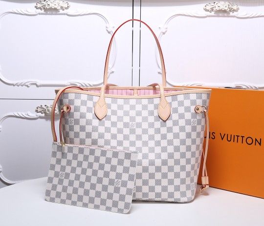 Neverfull MM Damier Azure Bag 12.5 x 11.5 x 6.5 inches