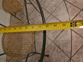 Glass/Wicker bistro table