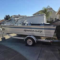 1994 18' SPECTRUM SPORT W/ESCORT TRAILER & 90HP FORCE OUTBOARD