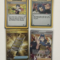 Pokemon Trainer Lot (Koga, Here Comes Team Rocket!, Night Stretcher, Karens Conviction)