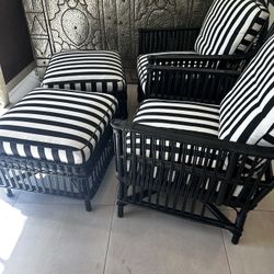 2 Plantation Chairs & Ottomans Living Room Furniture Custom Made
